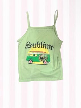 Sublime Branded Light Green Tank Top